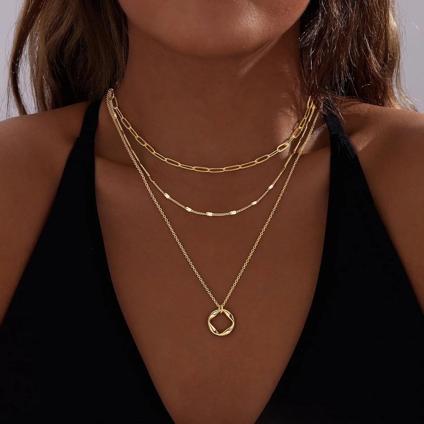 Layered Gold Necklace (Plated)
