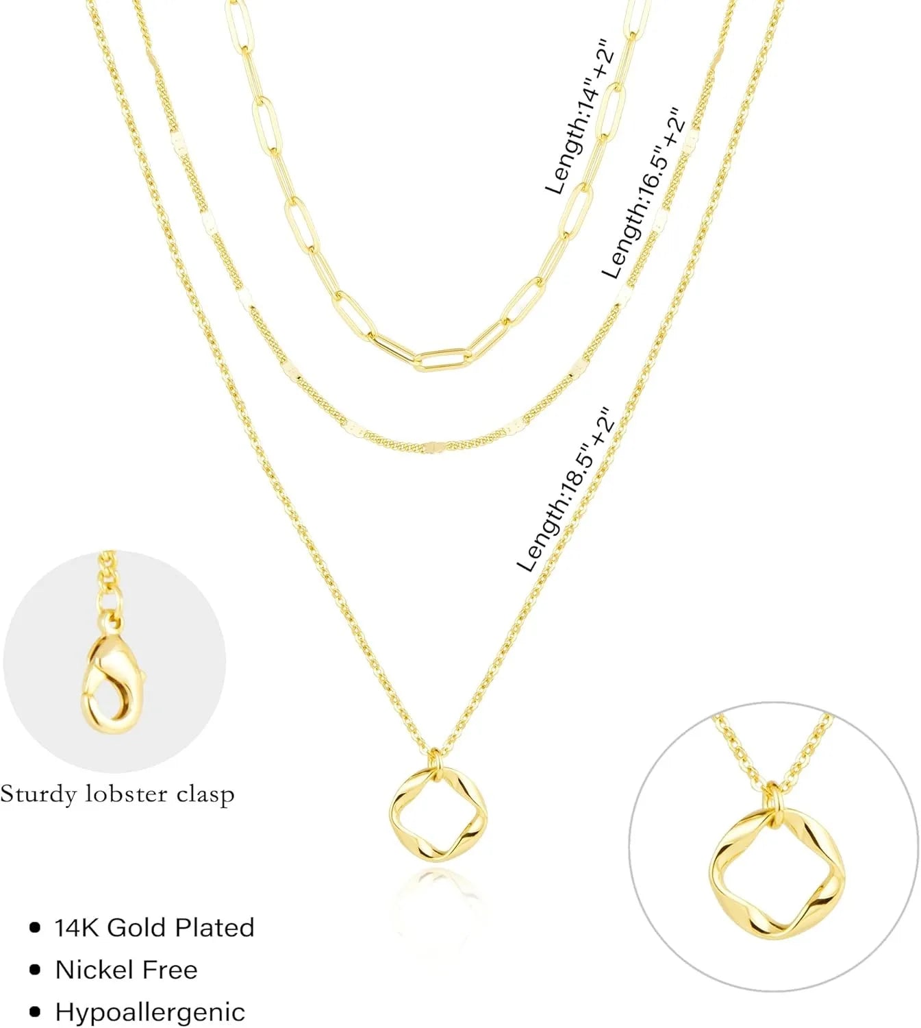 Layered Gold Necklace (Plated)