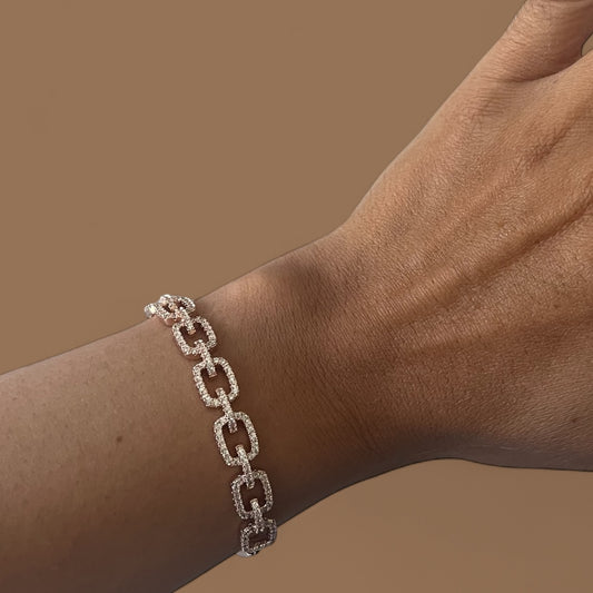 Gold plated with cubic zircon stones bangle/bracelet
