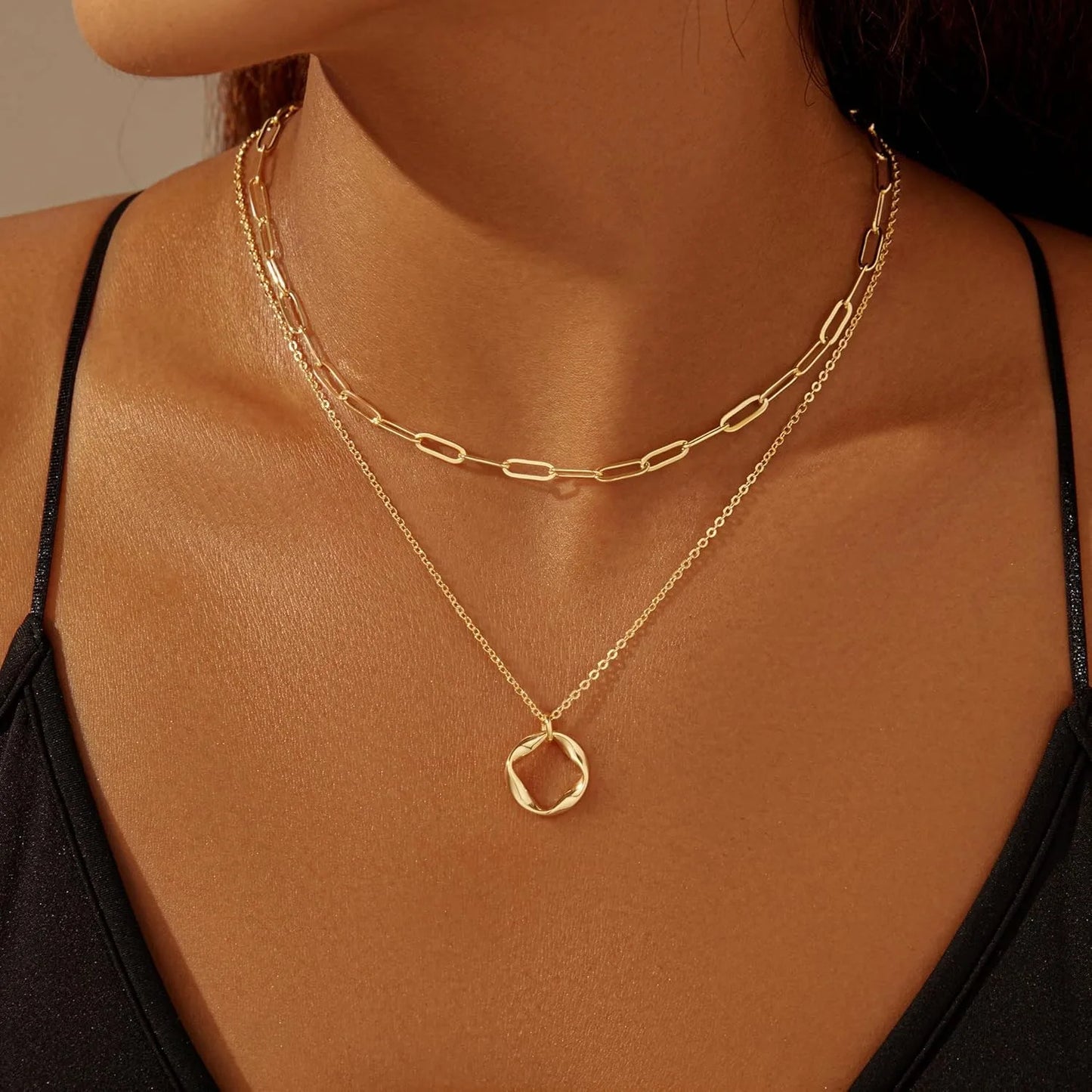 Layered Gold Necklace (Plated)
