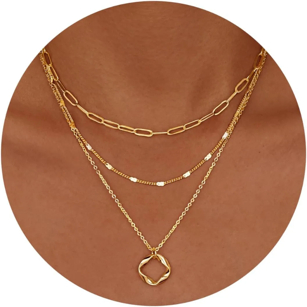Layered Gold Necklace (Plated)